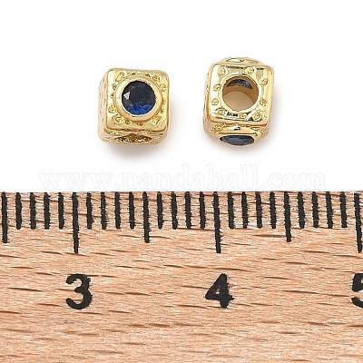 Cube Messing Micro Pave Zirkonia-Perlen&nbsp;KK-B170-03G-1