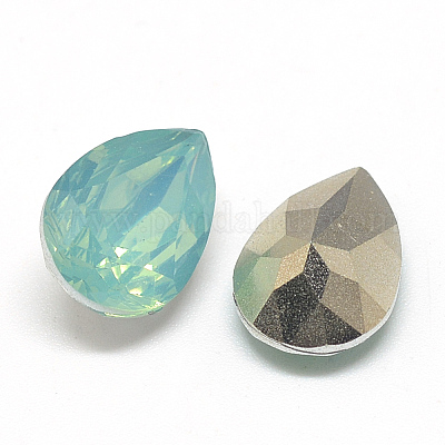 Cabochons en résine avec strass de dos avec point&nbsp;RESI-T014-10x14mm-A20-1