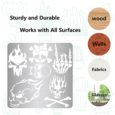 Wholesale GORGECRAFT 6.3 Inch Skull Metal Stencil Stainless Steel Painting  Template Journal Tool for Painting Wood Burning Pyrography and Engraving  Home DIY Decoration Art Craft Supplies 