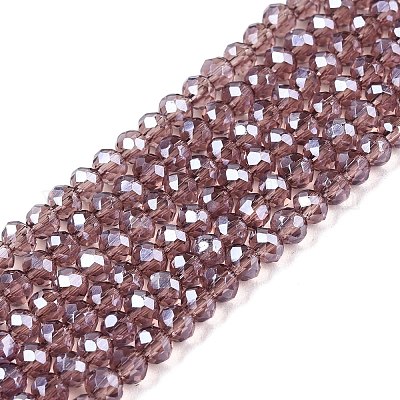 Chapelets de perles en verre électroplaqué&nbsp;EGLA-A044-T2mm-A07-1