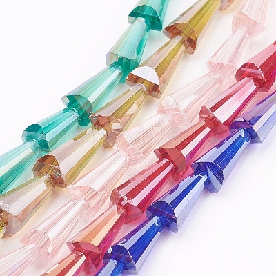 Chapelets de perles en verre électroplaqué&nbsp;EGLA-Q033-M-1