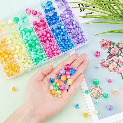 Wholesale PandaHall Elite 50Pcs 5 Style AB Color Plated Transparent Acrylic  Beads 