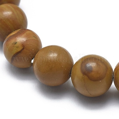 Bracciali elasticizzati con perle di pietra di legno naturale&nbsp;BJEW-K212-C-041-1