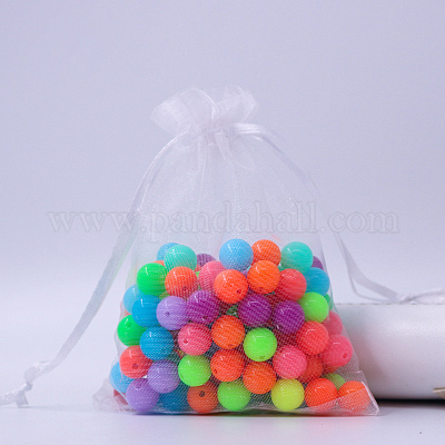 Bolsas rectangulares de organza con cordón&nbsp;CON-PW0001-054C-01-1