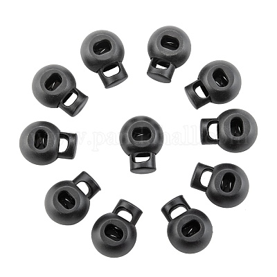 Wholesale 1-Hole Dyed Iron Spring Loaded Eco-Friendly Plastic Round Buckle  Cord Toggle Lock Beans Stoppers for Sportwear Luggage Backpack Straps 