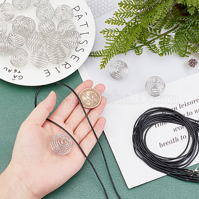 Wholesale SUNNYCLUE 50Pcs Spiral Cage Pendants Necklace Making Kit  Including 40Pcs Wire Cage Stone Holder 10Pcs Cotton Cord Necklace for  Beginners DIY Necklace Jewellery Making Crafting 