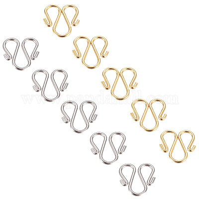 30pcs Golden S-Hook Clasp 304 Stainless Steel Hook Clasps About