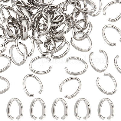 100pcs Stainless Steel Oval Open Jump Rings Split Rings for