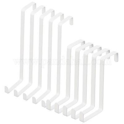 10pcs Over The Door Hooks Plastic White Hanging Clothes Towel