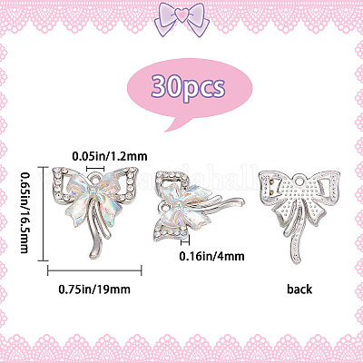 Wholesale SUNNYCLUE 1 Box 30Pcs Butterfly Charms Micro Pave Rhinestone ...