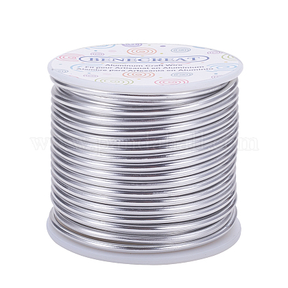 BENECREAT 9 Gauge Jewelry Craft Aluminum Wire 55 Feet Bendable Metal Sculpting Wire for Craft Floral Model Skeleton Making (Silver AW-BC0001-3mm-02-1