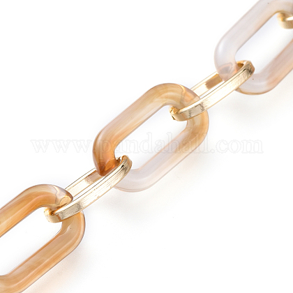 Handgefertigte Kabelketten aus Acryl und Aluminium AJEW-JB00559-03-1