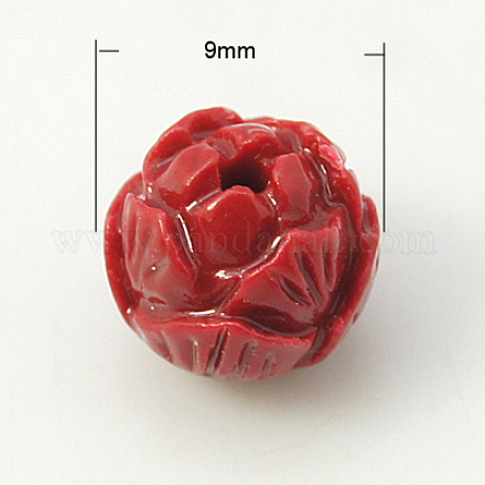 Synthetic Coral Beads CORA-H009-Q-9mm-4-1