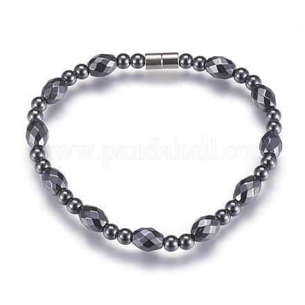 Non-Magnetic Synthetic Hematite Beaded Bracelets BJEW-P178-13-1