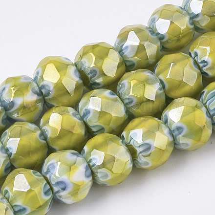 Chapelets de perles vernissées de millefiori manuelles LAMP-R143-02C-1