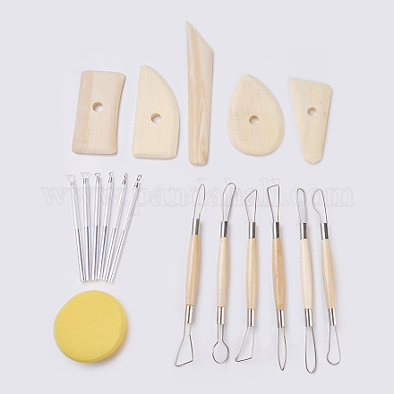 Kit di strumenti di scultura intagliati a mano TOOL-WH0040-03-1
