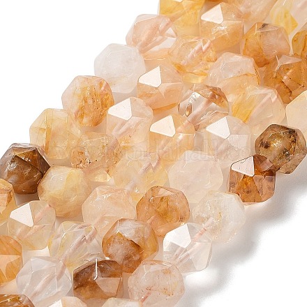 Natural Yellow Hematoid Quartz/Golden Healer Quartz Beads Strands G-G030-A01-02-1