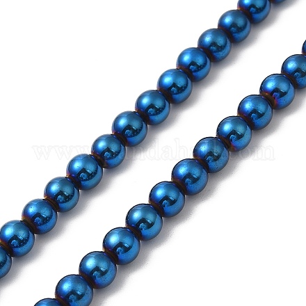 Chapelets de perles en hématite synthétique sans magnétiques G-E602-04B-1