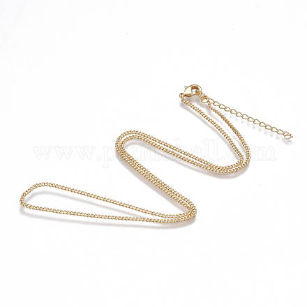 Brass Curb Chain Necklaces Making KK-T038-235G-1-1