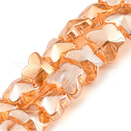 Pearl Luster Plated Electroplate Transparent Glass Beads Strands EGLA-G037-11A-PL02-1