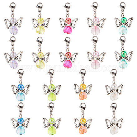 SUNNYCLUE 1 Box 36Pcs Stitch Markers Crochet Stitch Marker Charms Bead Angel Charms Party Favor Fairy Charm Clip On Lobster Clasp Charm Locking Knitting Markers for Weaving Sewing Knit Quilting Craft PALLOY-SC0004-15-1