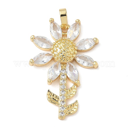 Подвески из латуни с микропаве из кубического циркония и стекла KK-Q068-24G-1