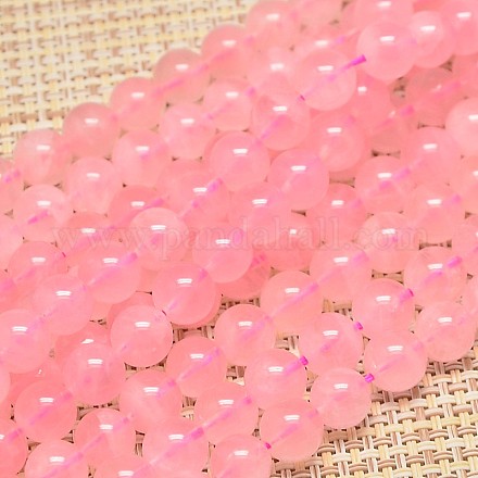 Natural Gemstone Rose Quartz Round Beads Strands G-O017-12mm-01-1