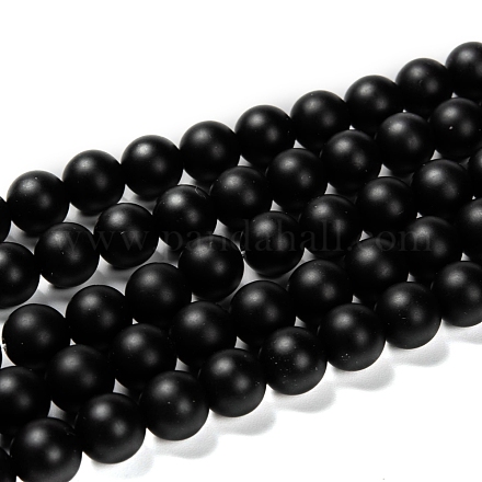 Fili di perline agata nero naturale G-D543-10mm-1