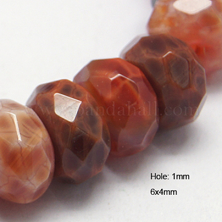Natural Fire Crackle Agate Beads Strands G-G255-6x4mm-03-1