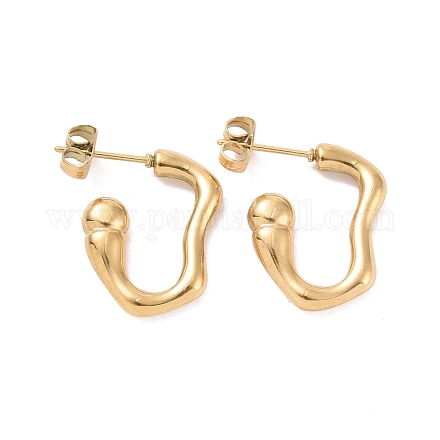 Ion Plating(IP) 304 Stainless Steel Stud Earring for Women EJEW-F287-02G-1