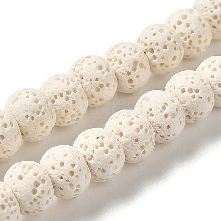 Brins de perles teintes en pierre de lave naturelle X-G-Z036-B01-04-1