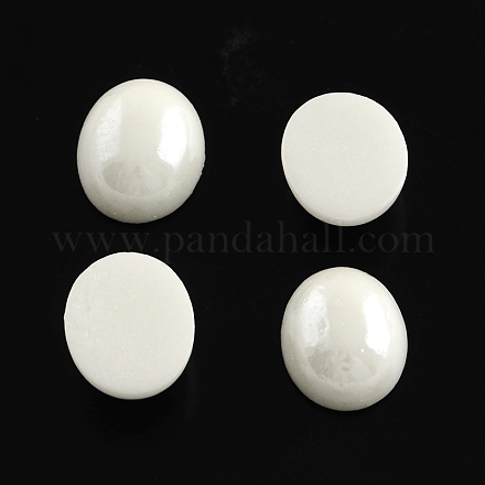 Pearlized Plated Opaque Glass Cabochons PORC-S804-10x14-23-1