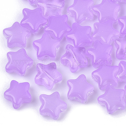 Perles de verre peintes par pulvérisation transparent X-GLAA-N035-01-A04-1
