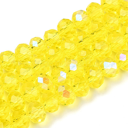 Chapelets de perles en verre électroplaqué EGLA-A034-T8mm-L28-1