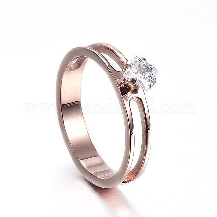 304 acero inoxidable anillos de dedo de circonio cúbico RJEW-H068-02RG-18mm-1