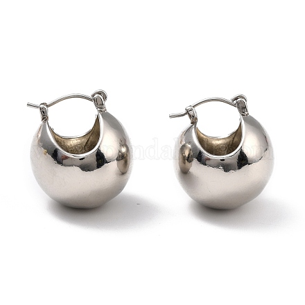 Brass Hoop Earrings EJEW-D273-01P-1