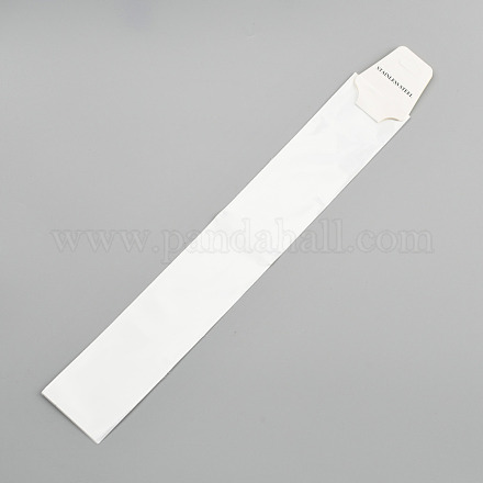 長方形セロファンバッグ  厚紙の表示カード付き  ホワイト  30x5.2cm  一方的な厚さ：0.035mm  ディスプレイハンギングカード：53x44x0.6mm CON-F001-01B-1