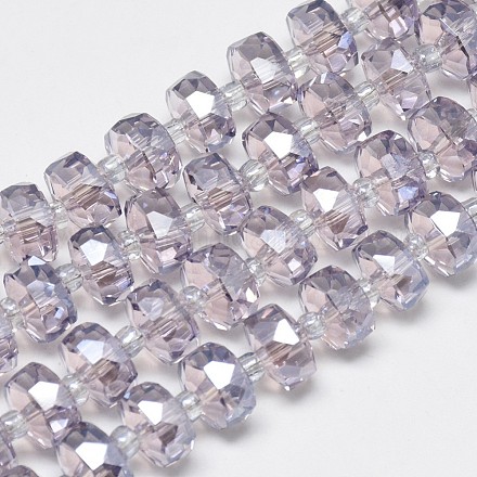 Electroplate Glass Beads Strands EGLA-Q083-8mm-A05-1