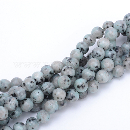 Chapelets de perles en jaspe sésame naturel / jaspe kiwi X-G-R345-6mm-36-1