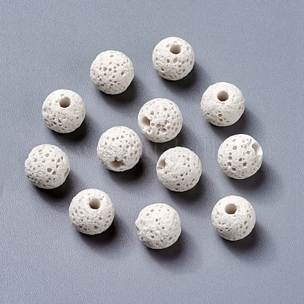 Perles de pierre de lave naturelle non cirées G-F325-8mm-A14-1