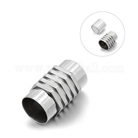 Smooth 304 Stainless Steel Tube Magnetic Clasps with Glue-in Ends STAS-E089-38F-1