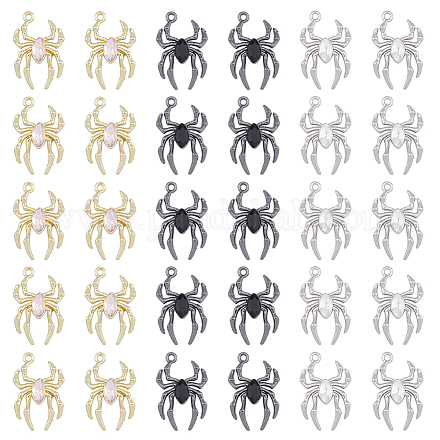 Dicosmétique 30 pièces pendentif araignée en verre 3 couleurs FIND-DC0004-13-1