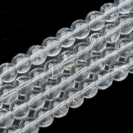Drawbench Transparent Glass Beads Strands X-GLAD-Q012-10mm-04-1