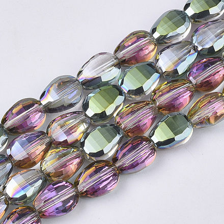 Hebras translúcidas de perlas de vidrio electrochapado X-EGLA-T020-03A-1