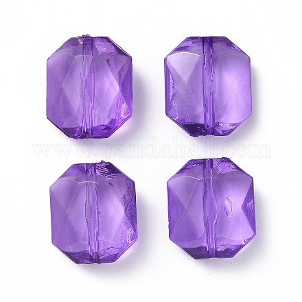 透明なアクリルビーズ  多面カット  長方形  紫色のメディア  17x14.5x7mm  穴：1.8mm  約440個/500g OACR-P007-15-1