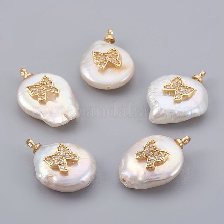 Natural Cultured Freshwater Pearl Pendants PEAR-F008-24G-01-1