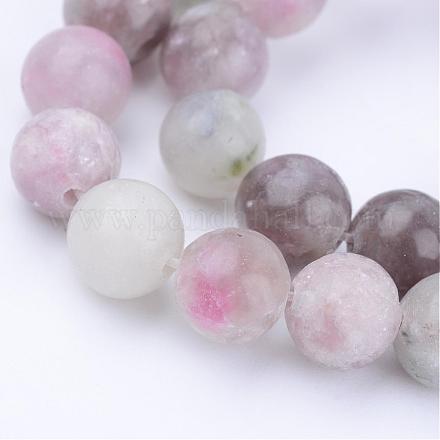 Natürliche lila Jade Perlen Stränge G-Q462-10mm-29-1