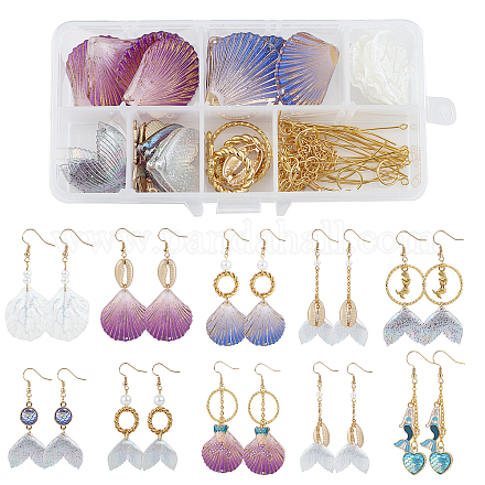 SUNNYCLUE DIY Mermaid Theme Earring Making Set DIY-SC0013-38-1