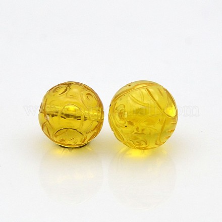 Synthetical Citrine Round Beads G-O027-13A-1