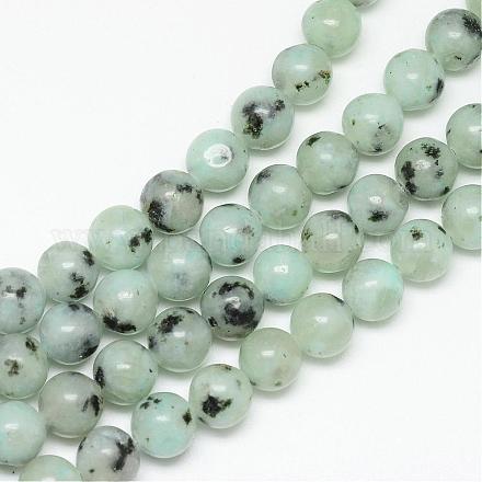 Chapelets de perles en jaspe sésame naturel / jaspe kiwi G-R345-10mm-28-1